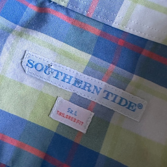 Southern Tide Other - SOUTHERN TIDE 🐟 Men’s Blue, Coral & Yellow ‘SkipJack’ Button Down Shirt - Sz LG
